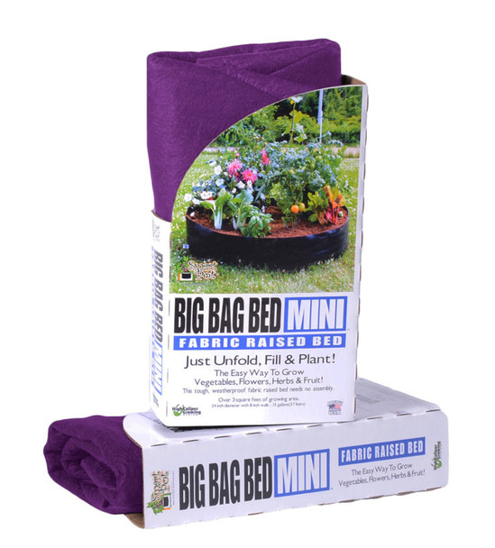 High Caliper Smart Pot Fabric Raised Bed Big Bag Purple Mini Pallet 1ea/24Inx8 in