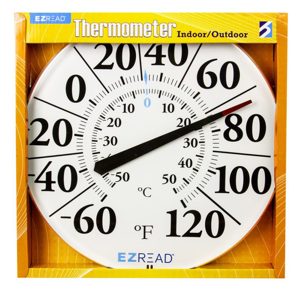 E-Z Read Dial Thermometer Indoor/Outdoor White 12.5 in