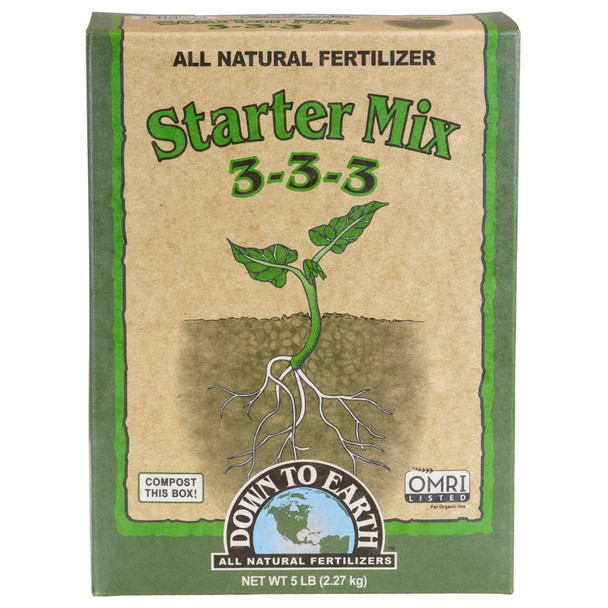 Down To Earth Starter Mix All Natural Fertilizer Organic 3-3-3 - 5 lb