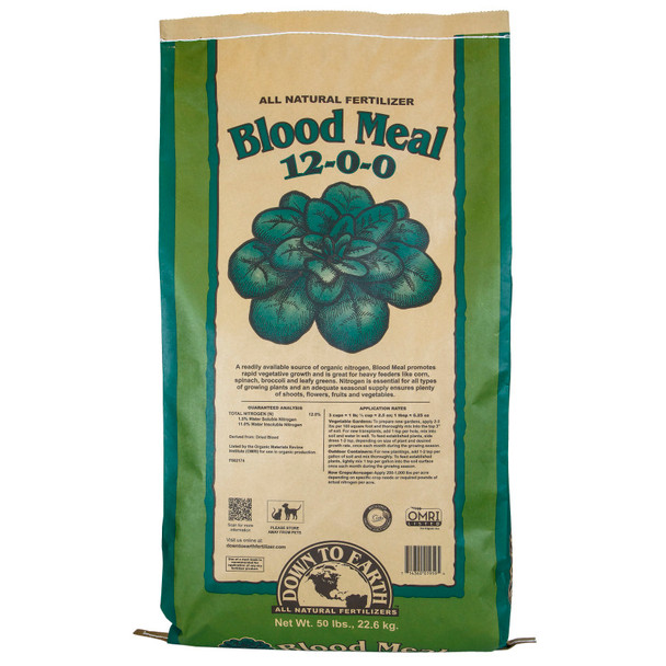 Down To Earth Blood Meal Natural Fertilizer 12-0-0 OMRI - 50 lb