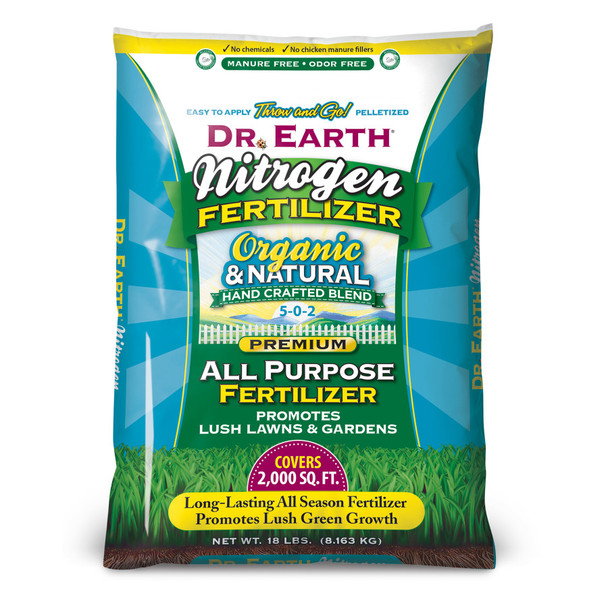 Dr. Earth High Nitrogen All Purpose Fertilizer 5-0-2 - 18 lb