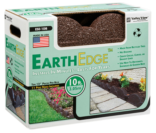 Valley View Earth Edge Rubber Edge And Poly Nails - 10 ft - 3756
