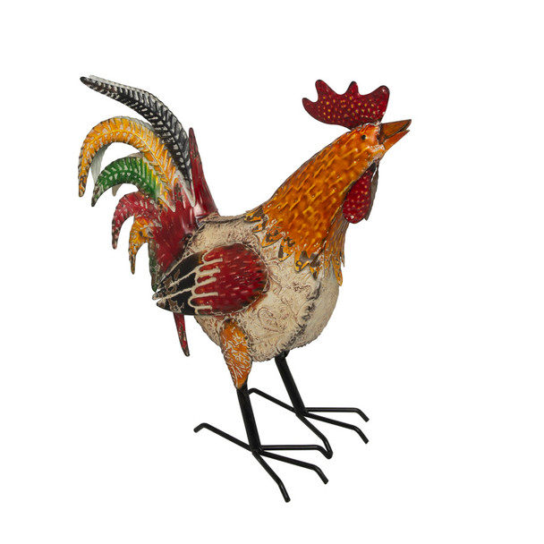 Alpine Metal Rooster Dcor