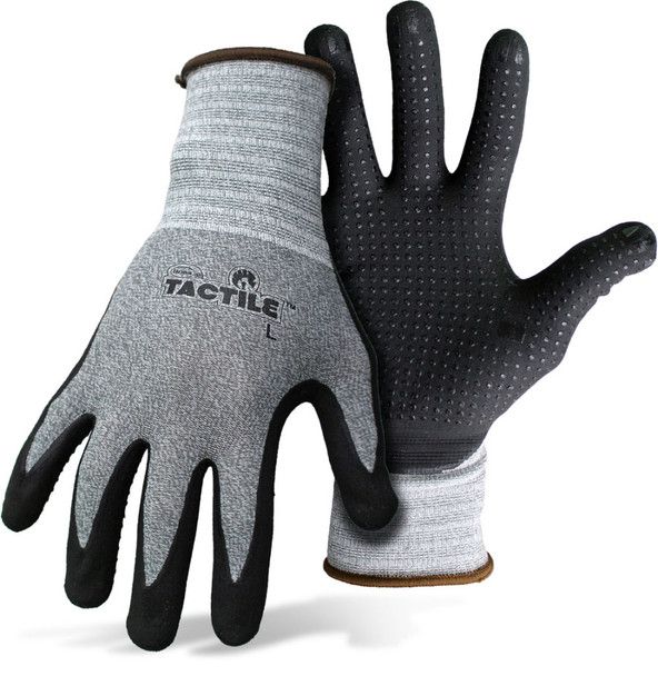 Boss Tactile Dotted & Dipped Nitrile Palm & Fingers Glove - XL