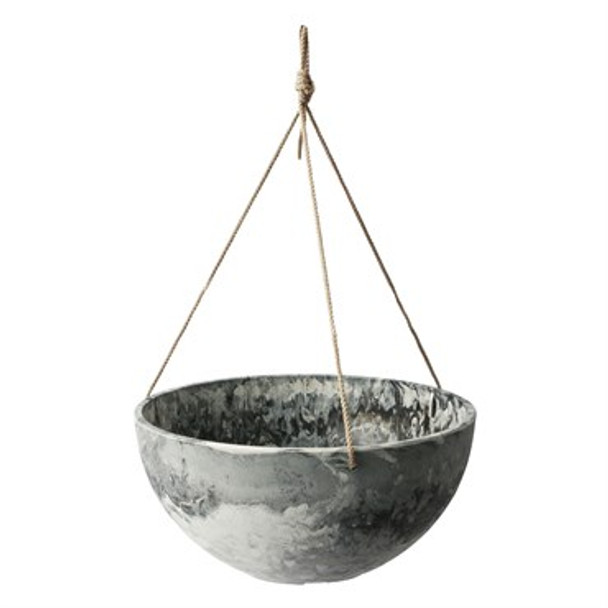 Algreen Products Acerra Hanging Basket Gray Marble - 14in