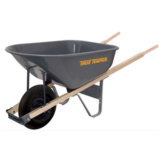 Ames True Temper Steel Wheelbarrow Gray - 6cu ft Capacity