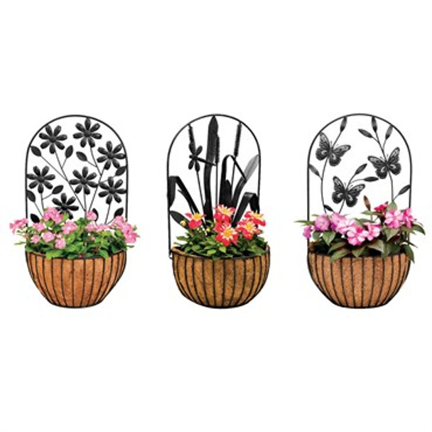 Deer Park Ironworks Wall Basket Variety Pack Black - 14in W x 9in D x 25in H