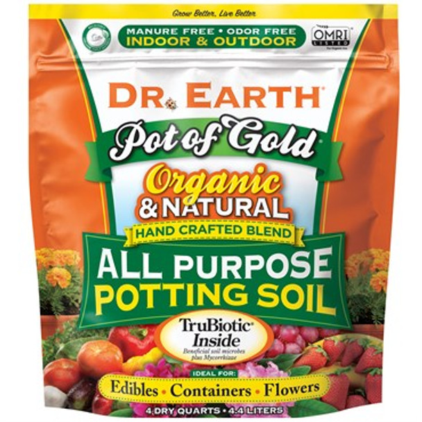 Dr. Earth Pot of Gold Organic All Purpose Potting Soil 4qt