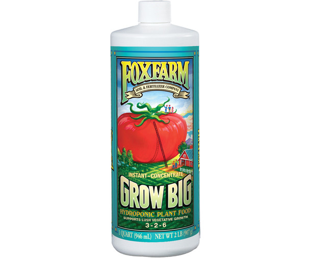 FoxFarm Grow Big Hydroponic Fertilizer 3-2-6 32oz Concentrate