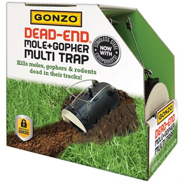 GONZO Dead-End Mole & Gopher Multi-Trap 1pk - Trap Dimensions: 3.5in x 6.5in