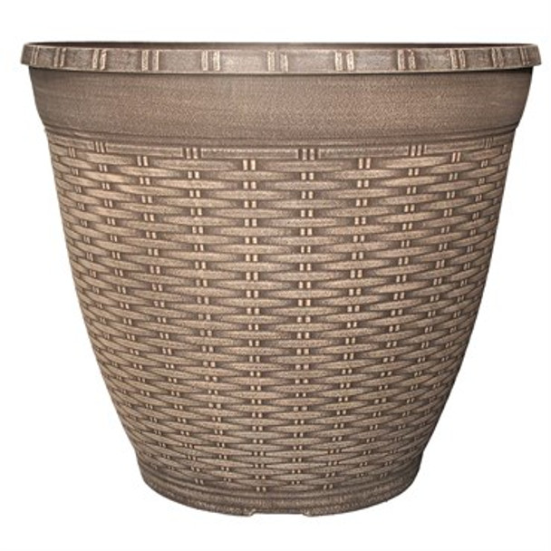 GS 22.00 Rnd Wicker PotCoffee Cream 1 - 931C