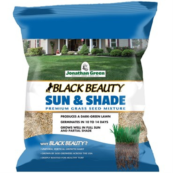 Jonathan Green Black Beauty Sun & Shade Grass Seed Mixture 3lb Bag - Covers up to 2,250sq ft