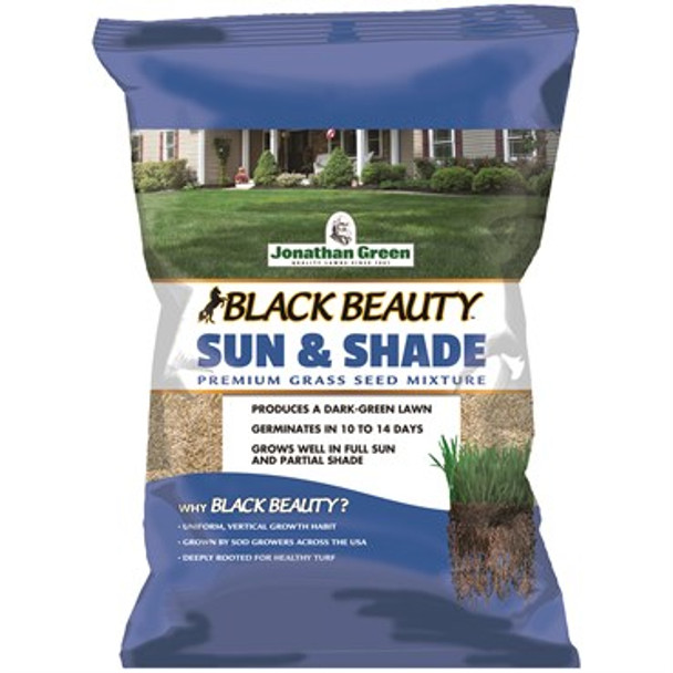 Jonathan Green Black Beauty Sun & Shade Grass Seed Mixture 25lb Bag - Covers up to 18,750sq ft