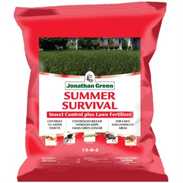 Jonathan Green Summer Survival Insect Control with Lawn Food 13-0-3 16.65lb Bag - Covers up to 5,000sq ft