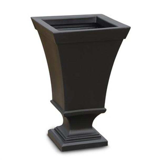 Mayne Vienna Tall Urn Black - 25in Urn - 6.3gal Soil Capacity - 3gal Water Reservoir - Outer Dimensions: 15.75in L x 15.7in W x 25in H