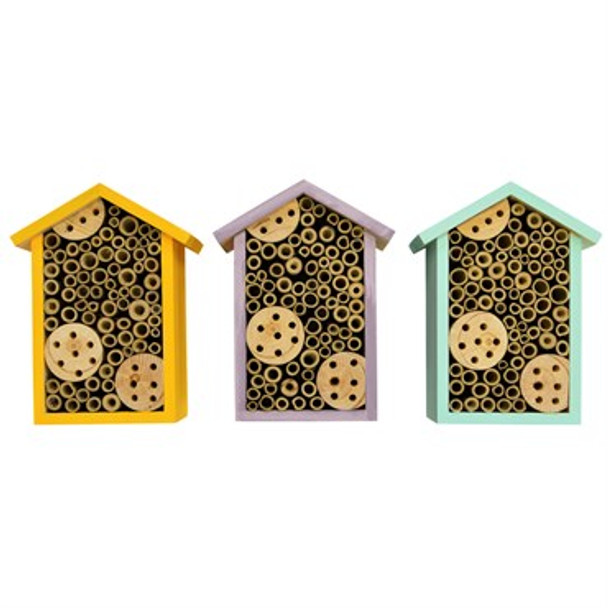 Nature's Way Better Gardens Bee House Assorted Colors - Single Chamber, 6in L x 3.5in W x 8in H