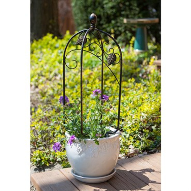 Panacea Trellis Top Scroll And Ivy Pot Topper 24in