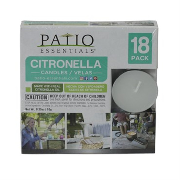 Patio Ess Citronella TeaLights 18pk