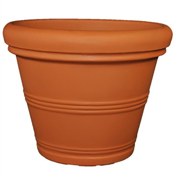 Tusco Products Rolled Rimmed Planter Terra Cotta - 15.5in Diam x 13in H