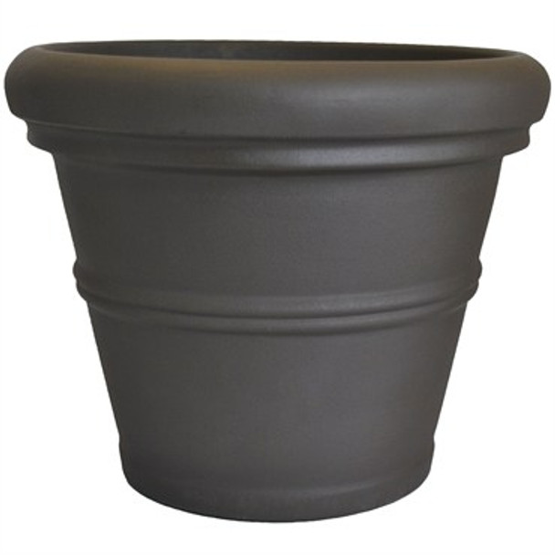 Tusco Products Rolled Rimmed Planter Espresso - 20in Diam x 16in H