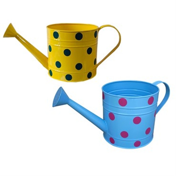 Very Cool Stuff Polka Dot Watering Can Planter 6.5in diam, 12/pk