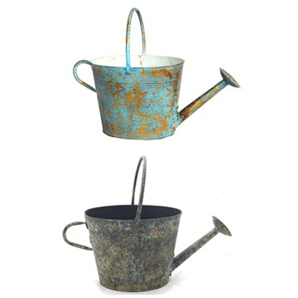 Very Cool Stuff Watering Can Planter Vintage Assortment - 2 Finishes - 13in W
