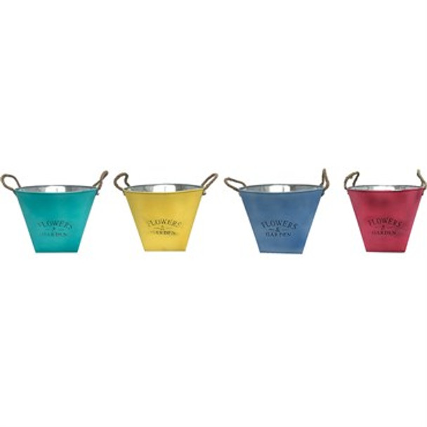 Very Cool Stuff Colorful Metal Planter 10in Diam