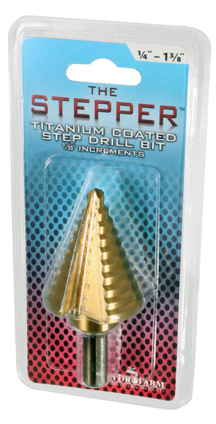 The Stepper Titanium Step Drill Bit, 1/4 to 1 3/8