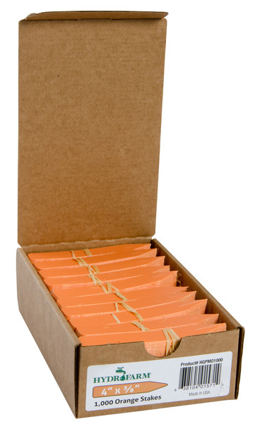 Hydrofarm Plant Stake Labels, Orange, 4 x 5/8, case of 1000