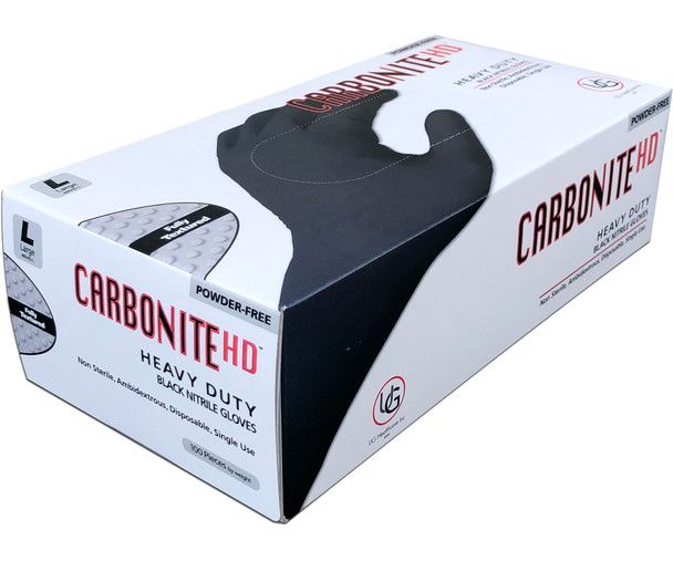 Carbonite HD Black Nitrile, Size M, Box of 100