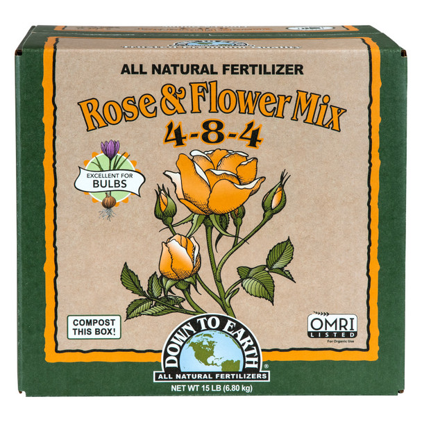 Down To Earth Rose & Flower Mix All Natural Fertilizer 4-8-4 - 15 lb