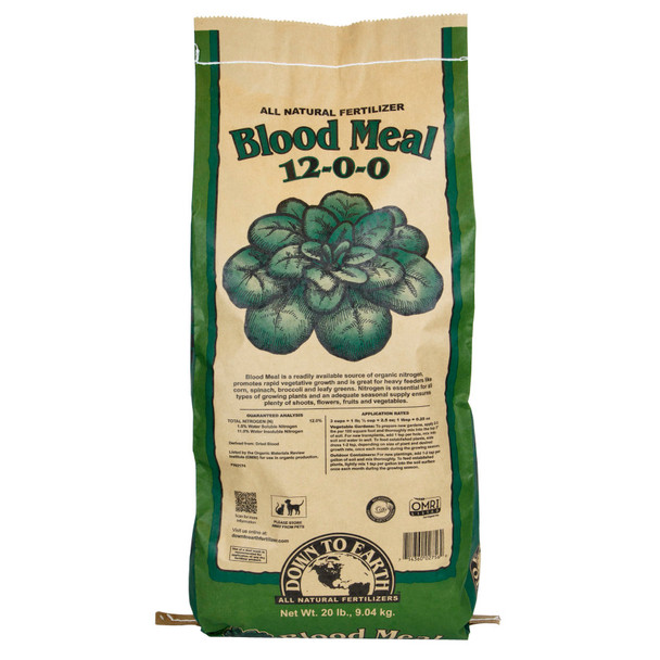 Down To Earth Blood Meal Natural Fertilizer 12-0-0 OMRI - 20 lb