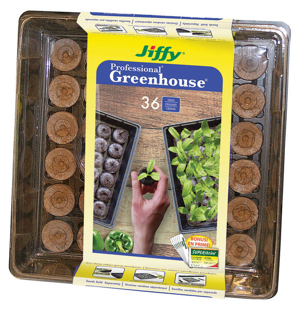 Jiffy Greenhouse Cells with Superthrive Labels 36MM - 36 Cells