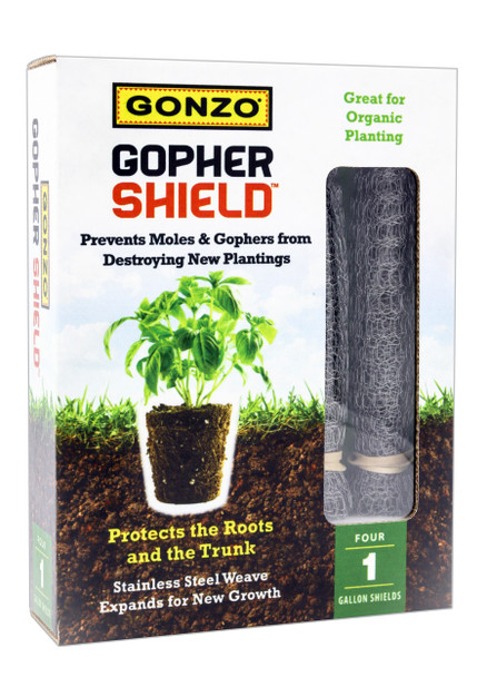 Gonzo Gopher Shield for Moles, Gophers & Voles Steel - 4 pk, 12In X 8 in, 1 gal