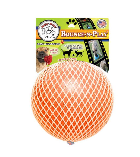 Jolly Pet Bounce-n-Play Ball Scented Dog Toy - Orange - 8 in