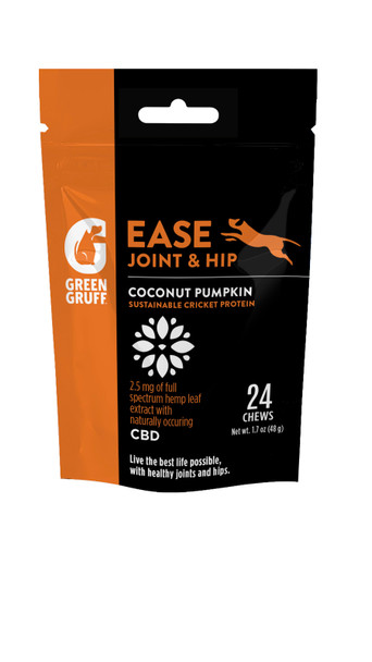 Green Gruff Ease Joint & Hip PLUS CBD Dog Supplements - 24 ct