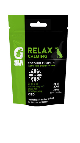 Green Gruff Relax Calm PLUS CBD Dog Supplements - 24 ct