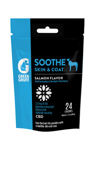 Green Gruff Soothe Skin & Coat PLUS CBD Dog Supplements - 24 ct