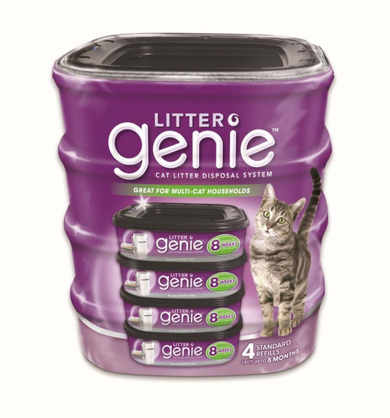 Litter Genie Standard Refill - Black - 4 pk