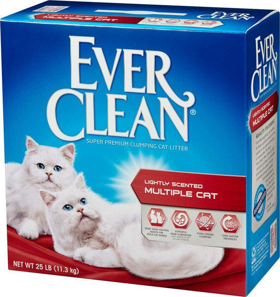 Ever Clean Multi-Cat Lightly Scented Clumping Cat Litter - 25 lb