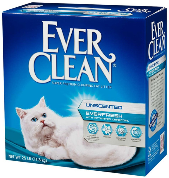 Ever Clean Unscented Cat Litter with Activated Charcoal - 25 lb