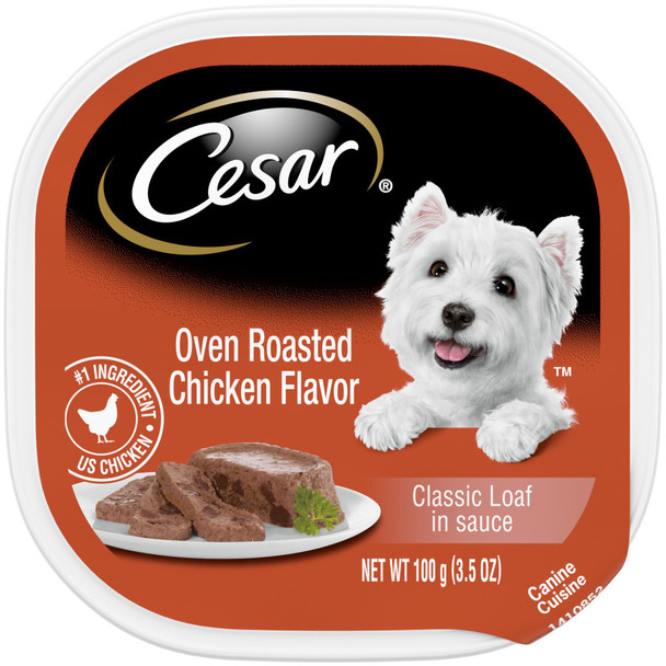 Cesar Classic Loaf in Sauce Adult Wet Dog Food - Oven Roasted Chicken - 3.5 oz