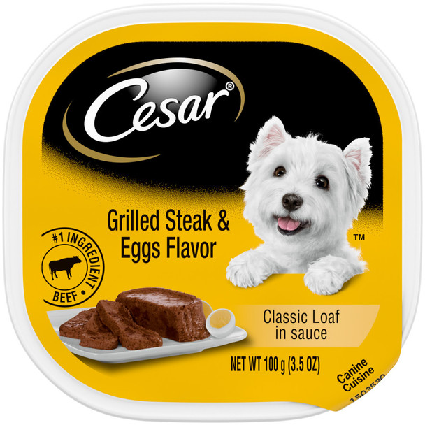 Cesar Sunrise Classic Loaf in Sauce Adult Wet Dog Food - Grilled Steak & Eggs - 3.5 oz