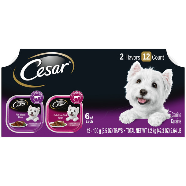 Cesar Classic Loaf in Sauce Adult Wet Dog Food - Variety Pack (Filet Mignon