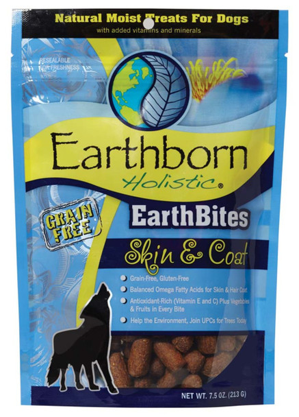 Earthborn Holistic EarthBites Skin & Coat Grain-Free Soft Dog Treats - 7.5 oz
