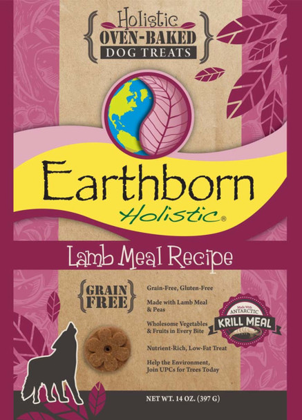 Earthborn Holistic Grain-Free Oven Baked Dog Treats - Lamb - 14 oz