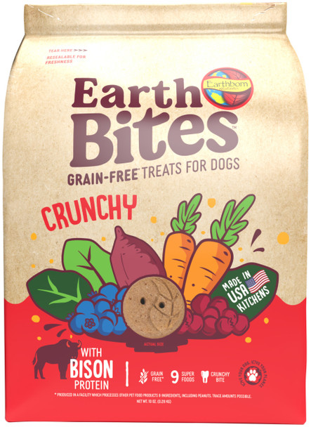 Earthborn Holistic EarthBites Crunchy Dog Treats - Bison & Pumpkin - 10 oz