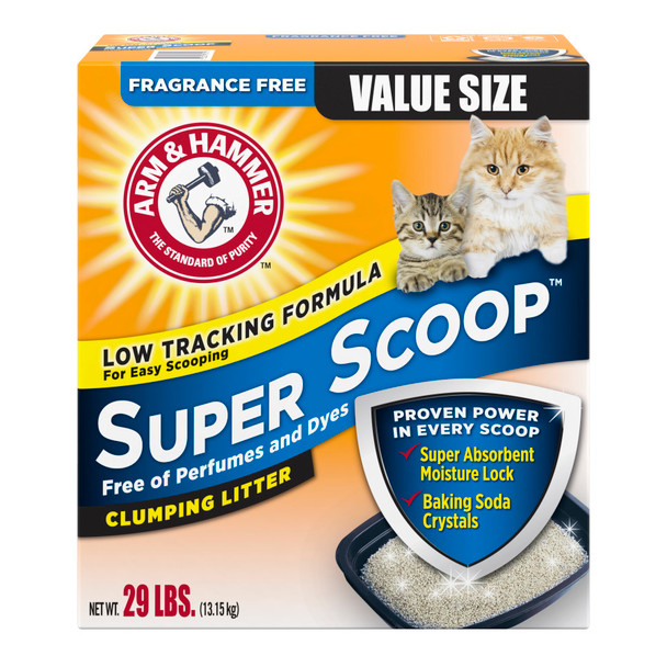 Arm & Hammer Super Scoop Unscented Odor Control Clumping Cat Litter - 29 lb