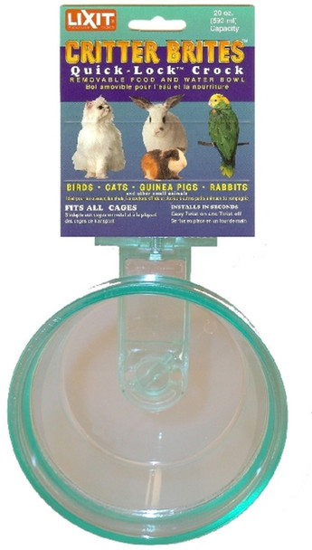 Lixit Quick Lock Critter Brite Crock for Small Animals - Assorted - 10 oz