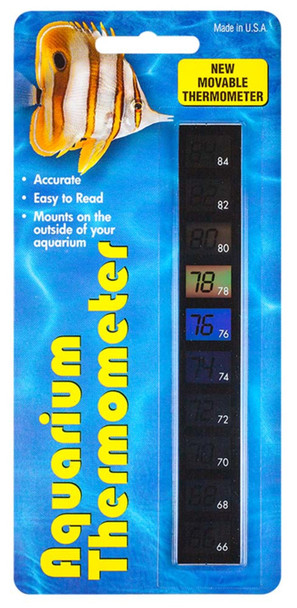 LCR Hallcrest Liquid Crystal Aquarium Thermometer Vertical - Black